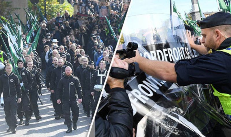 Άγριες συγκρούσεις σε πορεία ναζιστών με αντιφασίστες στη Σουηδία - Media