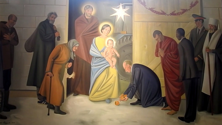 Πούτιν, Ομπάμα και Δαλάι Λάμα: Τοιχογραφία σε ναό τους απεικονίζει ως τρεις Μάγους (Video + Photo) - Media