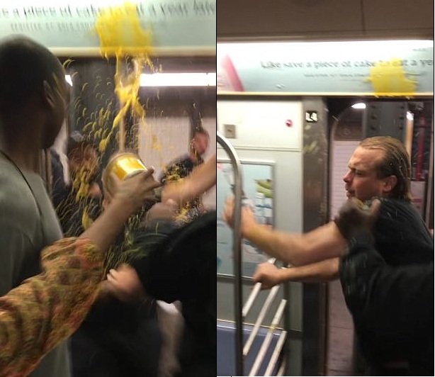 Ρατσιστής στο μετρό - Τον έλουσαν με σούπα και τον πέταξαν έξω (Video) - Media