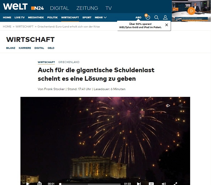 Die Welt: «Ευφορία στην Ακρόπολη» - Η Ελλάδα ξεπερνά κάθε προσδοκία - Media