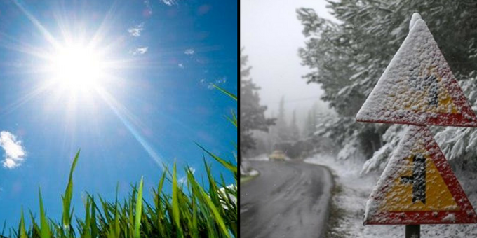 O καιρός «τρελάθηκε»: Χιόνια στα βόρεια καύσωνας στα νότια - Media