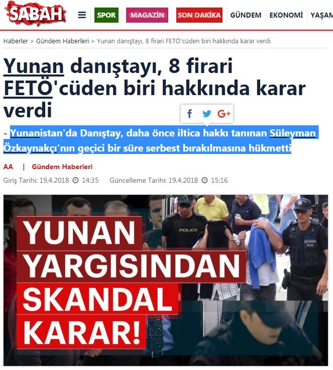 Έξαλλα τα τουρκικά ΜΜΕ με την απελευθέρωση του αξιωματικού: «Σκάνδαλο» και «ρεζιλίκι»  - Media