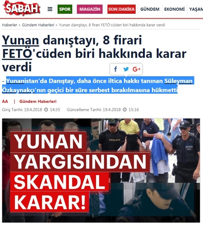 Έξαλλα τα τουρκικά ΜΜΕ με την απελευθέρωση του αξιωματικού: «Σκάνδαλο» και «ρεζιλίκι»  - Media