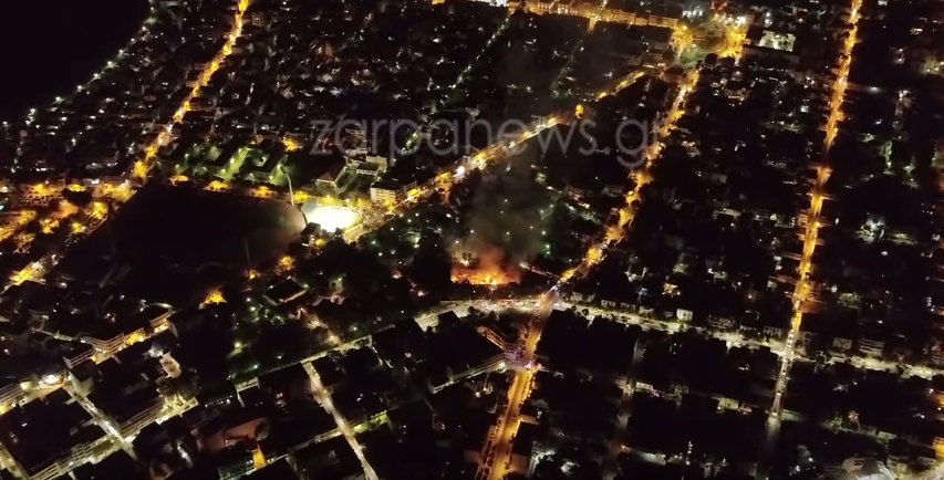 Χανιά: Σαν εικόνες από ταινία καταστροφής - Η φωτιά στο Πολεμικό Μουσείο από ψηλά (Video) - Media