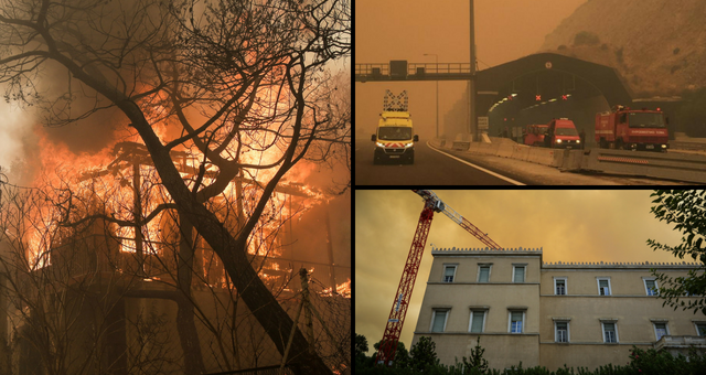 Συγκλονιστικές εικόνες από την πύρινη κόλαση στην Κινέτα – Οι καπνοί έπνιξαν και την Αθήνα  - Media