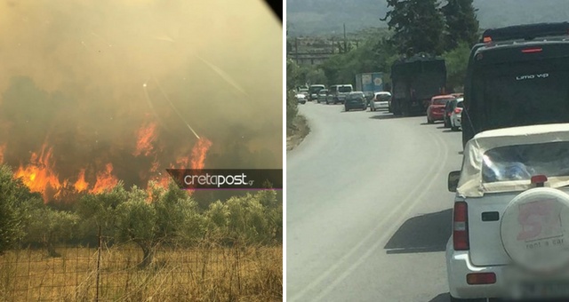 Μεγάλη πυρκαγιά στα Χανιά - Απειλούνται σπίτια - Έκλεισαν δρόμοι (Photos) - Media