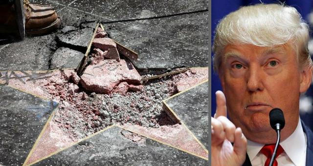 Κατέστρεψαν το αστέρι του Τραμπ στη Λεωφόρο της Δόξας - Media