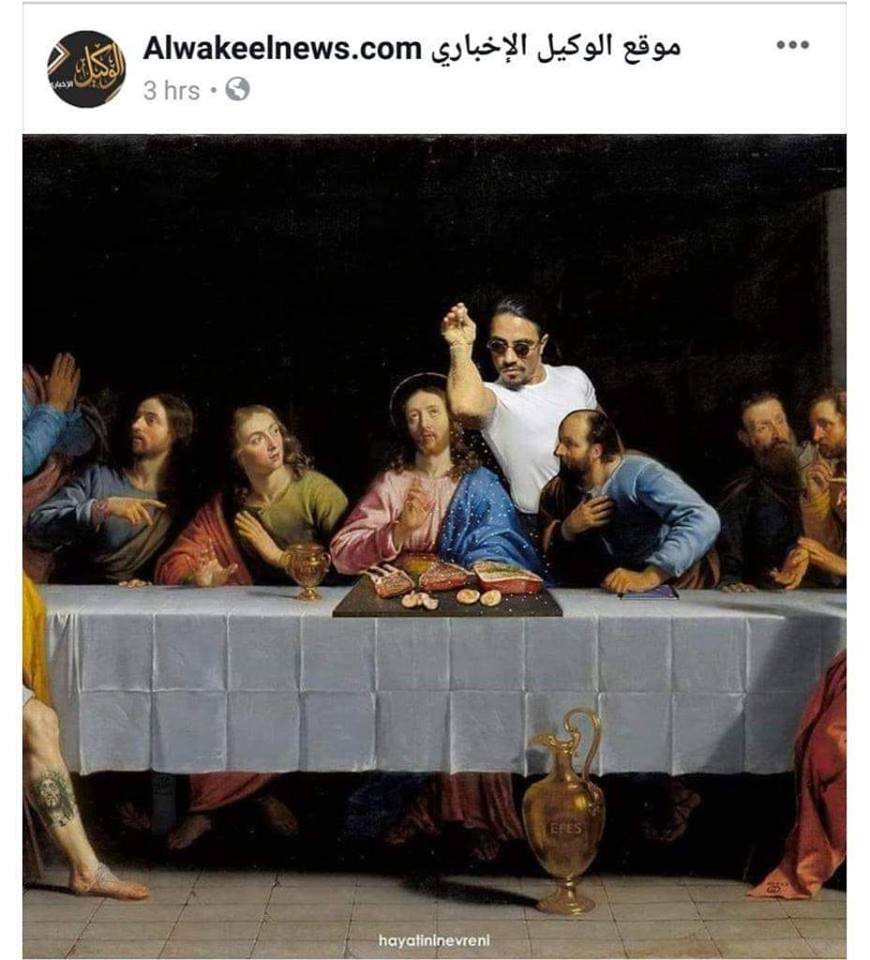 Ο Νουσρέτ αλατίζει στον διάσημο πίνακα του «Μυστικού Δείπνου» - Αντιδράσεις από πιστούς στα Social Media  - Media