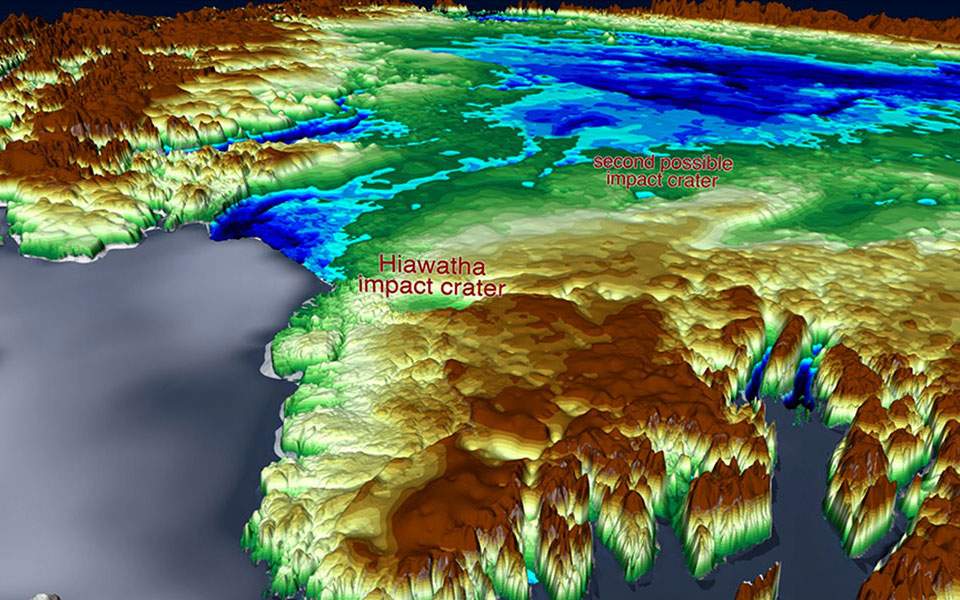 Η NASA ανακάλυψε τεράστιο κρατήρα πρόσκρουσης κάτω από τους πάγους της Γροιλανδίας (Video) - Media