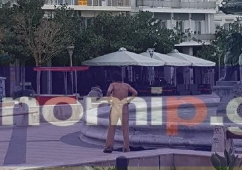 Πάτρα: Έβγαλε τα ρούχα του και έκανε μπάνιο στο σιντριβάνι (Video) - Media