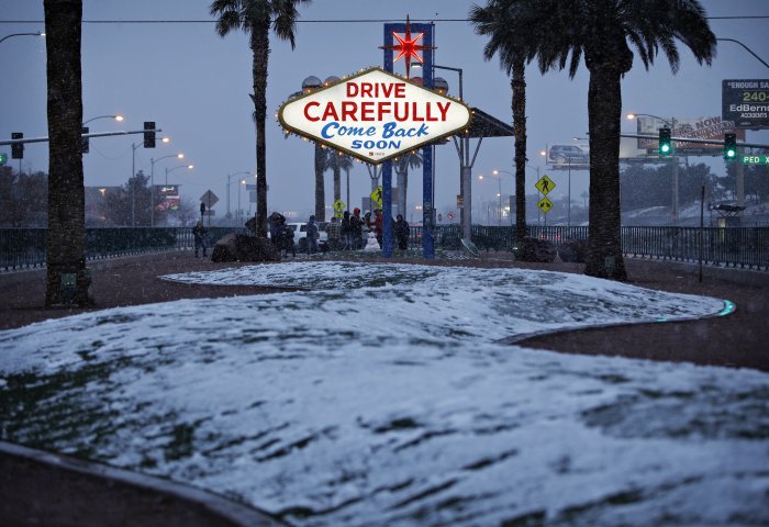 Χιόνισε για πρώτη φορά στο Λάς Βέγκας από το 1937 - Media