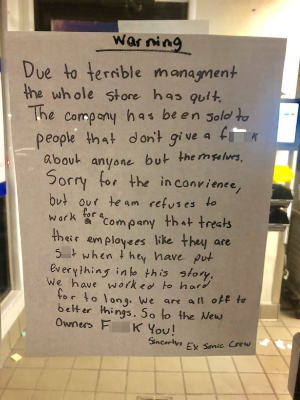 Απίστευτο σημείωμα ομαδικής παραίτησης σε εργοδότες: «Άντε γ@@θείτε όλοι σας» - Media