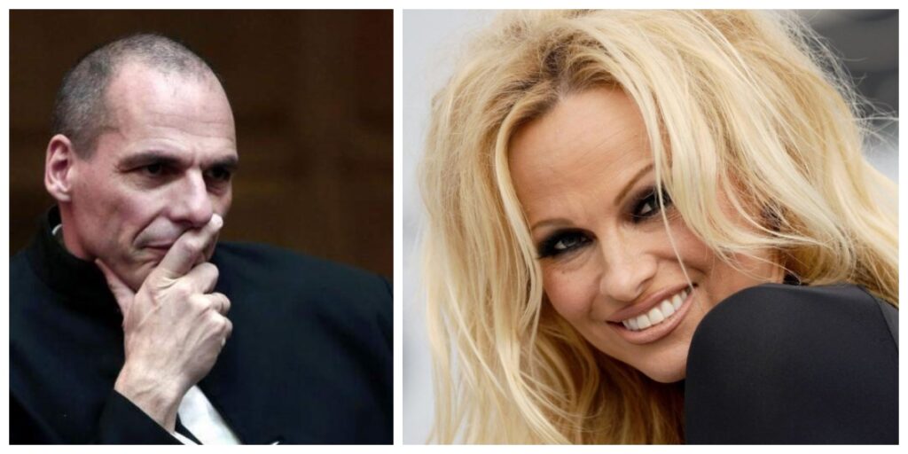 Κοινή εμφάνιση Πάμελα Άντερσον-Γιάνη Βαρουφάκη - Στηρίζει Diem 25! - Media