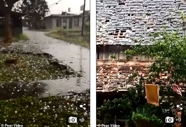 Χαλάζι στο μέγεθος αυγού κατέστρεψε σπίτια – Τρυπούσε τις οροφές σαν να είναι από βούτυρο (Video) - Media