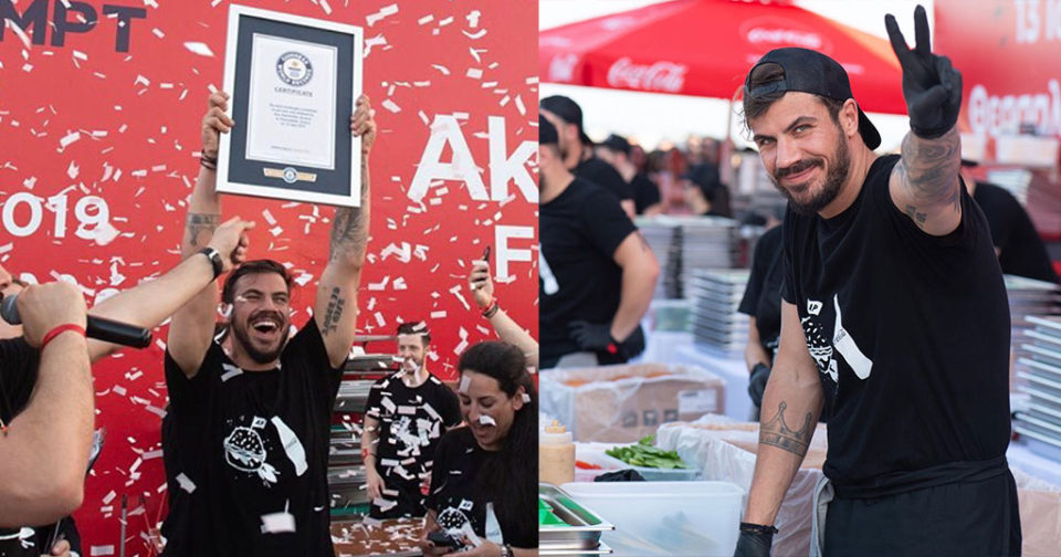 Ο Άκης Πετρετζικης έκανε Ρεκόρ Γκίνες με 3.378 burger σε μία ώρα (Photos) - Media