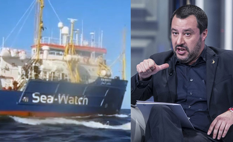 «Πόλεμος» Σαλβίνι στη Sea Watch: Θα εμποδίσουμε την είσοδο του πλοίου στην Ιταλία - Media