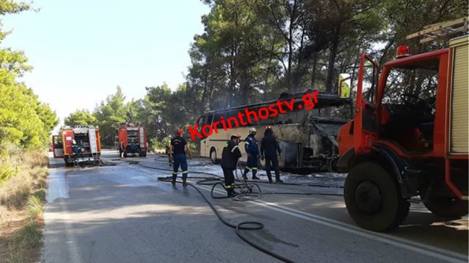 Φωτιά έπιασε λεωφορείo του ΚΤΕΛ εν κινήσει στην Εθνική Οδό Πρέβεζας – Ηγουμενίτσας (Video) - Media