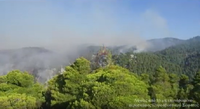 Δείτε τη φωτιά στην Εύβοια μέσα από το drone της Πυροσβεστικής (Video) - Media
