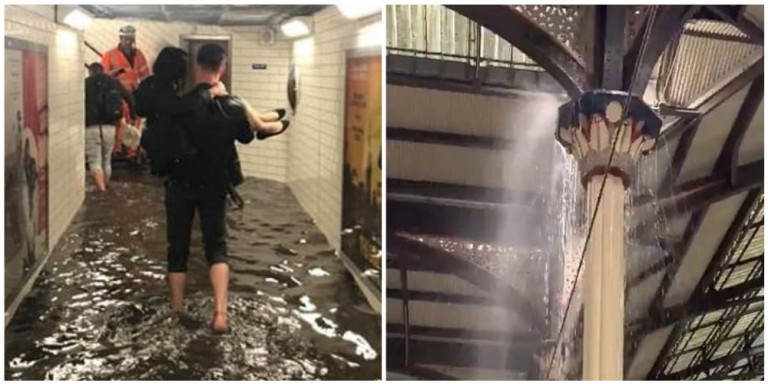 Βιβλικές πλημμύρες στο Λονδίνο - Ποτάμια οι σταθμοί του μετρό από την κακοκαιρία (Photos/Videos)  - Media