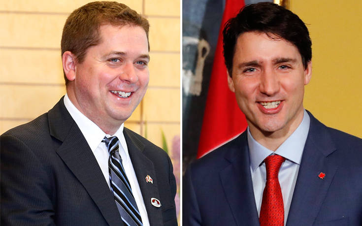 Εκλογές στον Καναδά: Αμφίρροπη «μάχη» μεταξύ Τριντό με Σιρ - Media
