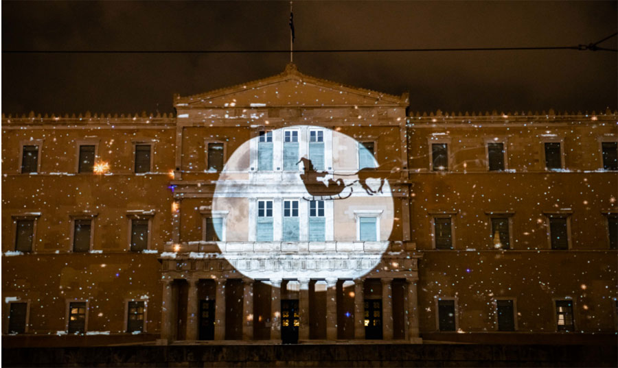 Νέες 3-D προβολές στo κτίριο της Βουλής (Photos) - Media