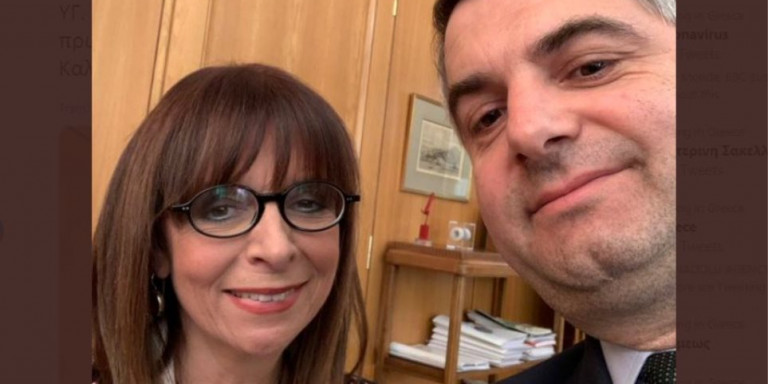 Η σέλφι του Οδυσσέα Κωνσταντινόπουλου με τη νέα Πρόεδρο της Δημοκρατίας, Αικ. Σακελλαροπούλου - Media