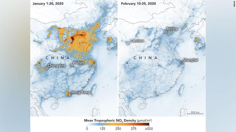Εικόνες της NASA αποκαλύπτουν: Μειώθηκε η ρύπανση στην Κίνα λόγω κορωνοϊού - Media