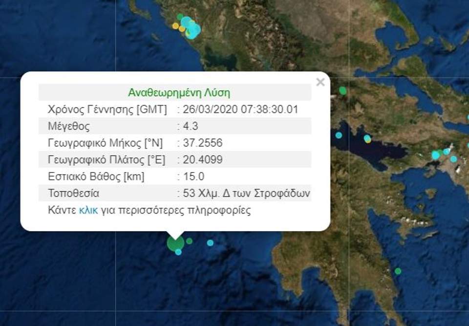 Σεισμός 4,3 Ρίχτερ στο νότιο Ιόνιο - Media