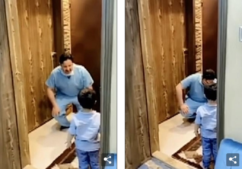 Γιατρός επιστρέφει σπίτι του μετά από τη βάρδια και δεν αφήνει το παιδί του να τον αγκαλιάσει λόγω κορωνοϊού – Ξεσπά σε κλάματα (Video) - Media