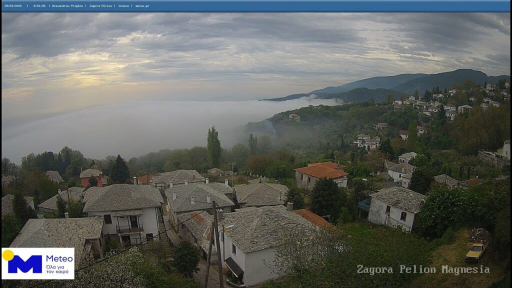 Ζαγορά Πηλίου:  Χαμηλές νεφώσεις εφάπτονταν της επιφάνειας του εδάφους (Video) - Media
