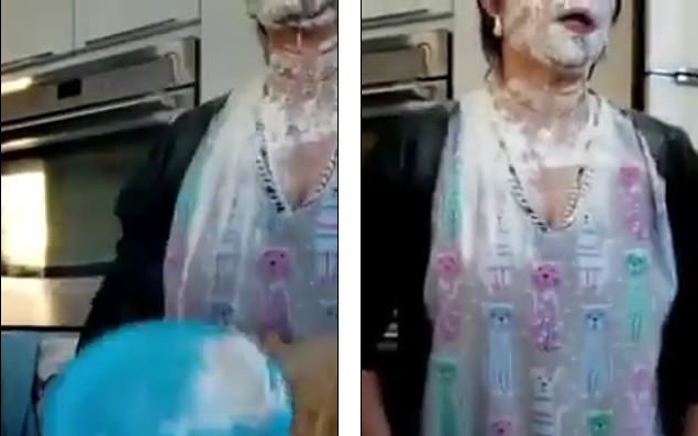 Το μάθημα μαγειρικής πήγε στραβά – Όλο το αλεύρι έπεσε στο πρόσωπο της (Video) - Media