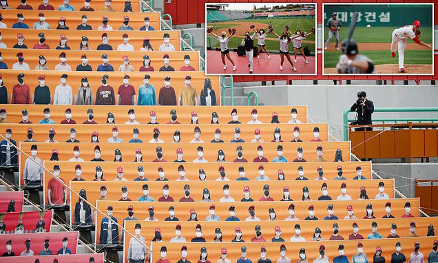 Άνοιξαν τα γήπεδα στη Νότια Κορέα, με ψεύτικους χάρτινους θεατές στις κερκίδες αλλά πραγματικές μαζορέτες να χορεύουν  - Media