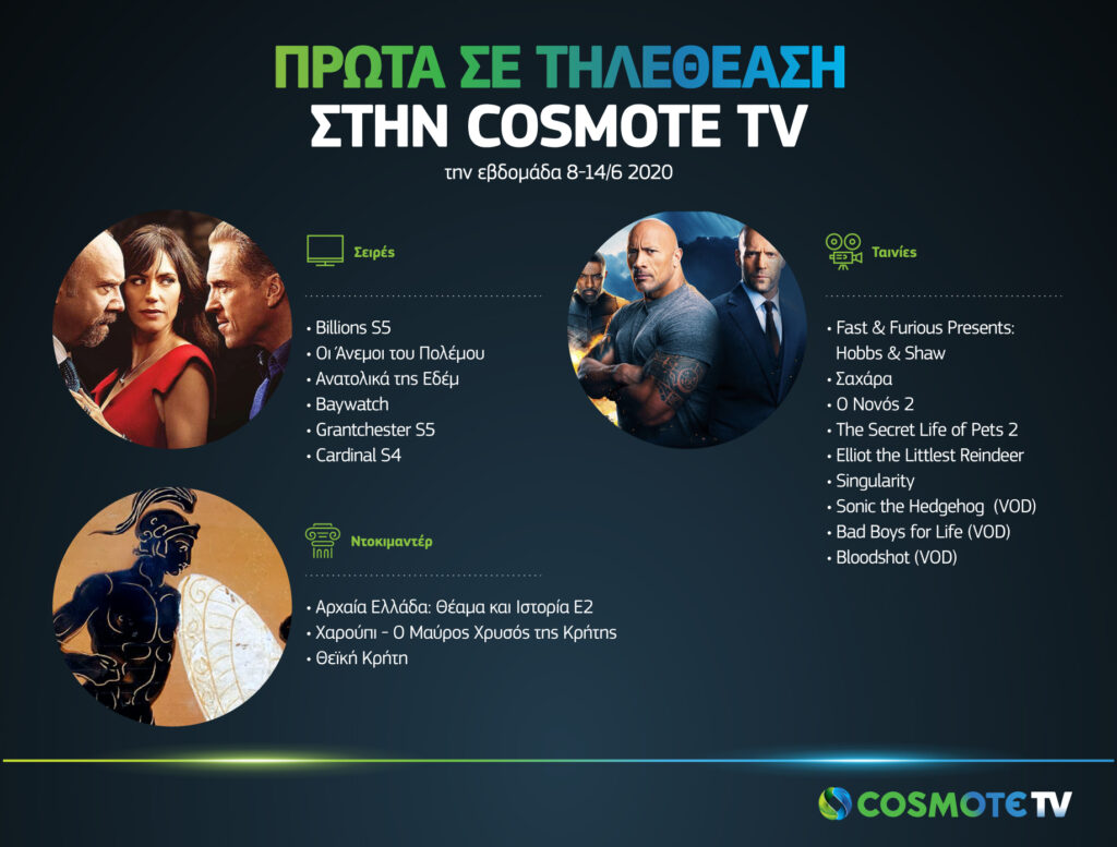 COSMOTE TV: Ξεχώρισαν σε τηλεθέαση την εβδομάδα 8-14/6 - Media