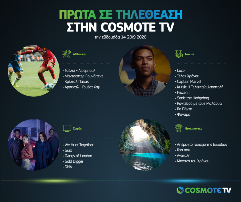 COSMOTE TV: Πρώτα σε τηλεθέαση την εβδομάδα 14-20/9 - Media