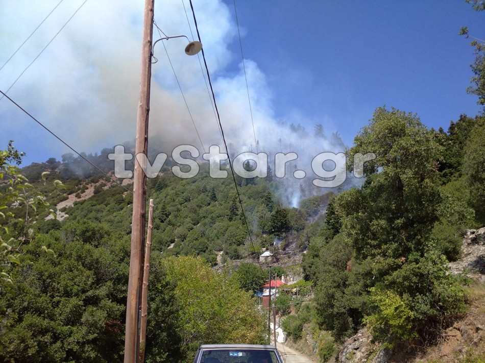 Mεγάλη φωτιά στον Προυσό Ευρυτανίας κατακαίει έλατα - Κινδυνεύουν σπίτια (Photos) - Media