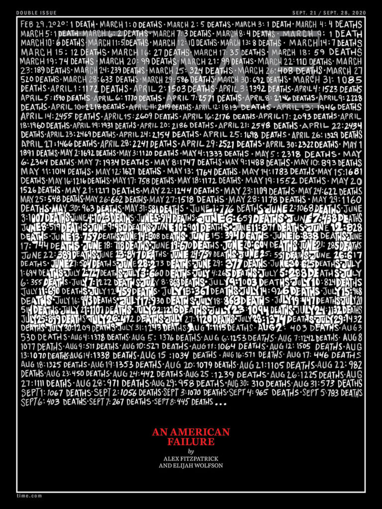 Time: Το συγκλονιστικό εξώφυλλο για τους 200.000 νεκρούς στις ΗΠΑ - Media