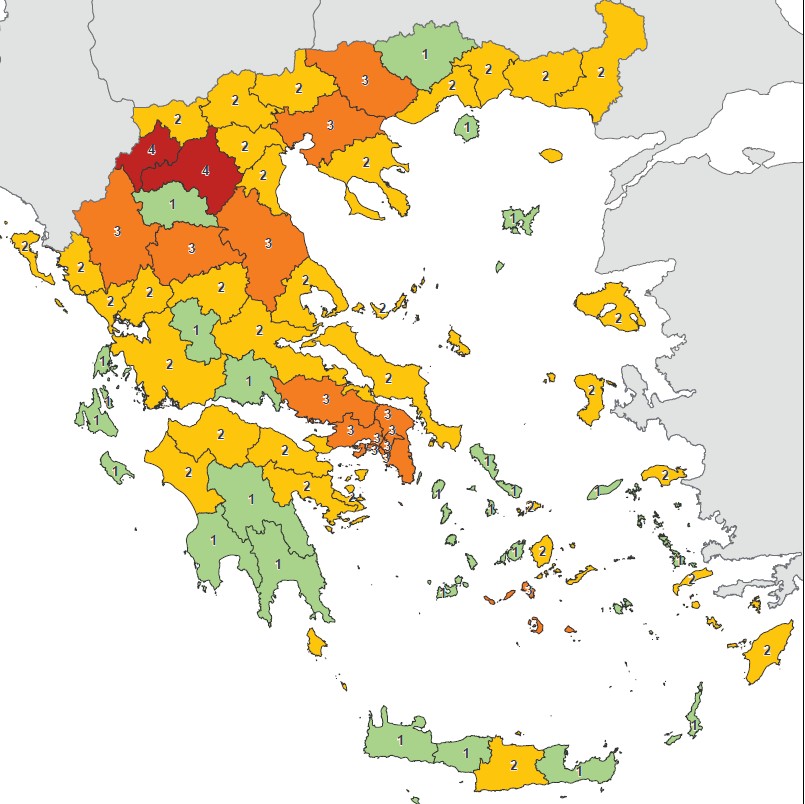 Κορωνοϊός: Ποιες περιοχές αλλάζουν επίπεδο στον χάρτη υγειονομικής ασφάλειας - Media