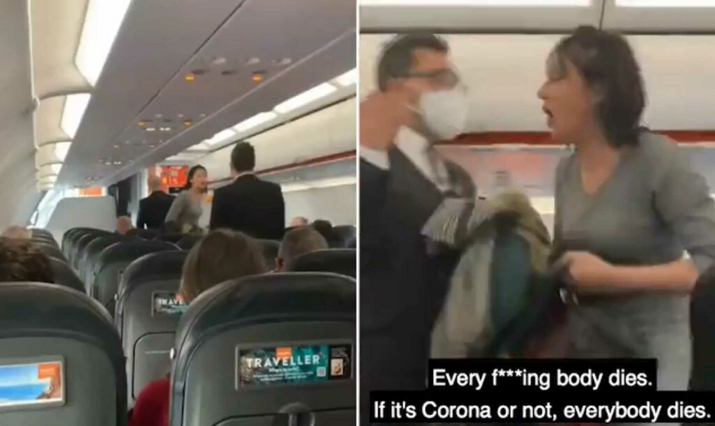 «Θα πεθάνουμε όλοι» αρνήτρια της μάσκας μέσα σε αεροπλάνο ούρλιαζε και έφτυνε (Video)  - Media