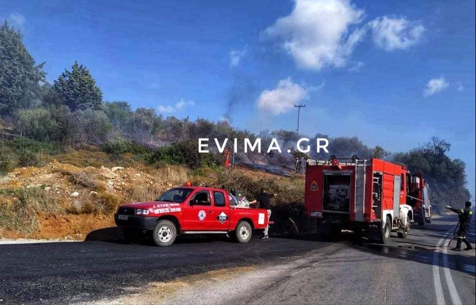 Πυρκαγιά στην Εύβοια - Απειλεί κατοικημένη περιοχή  - Media