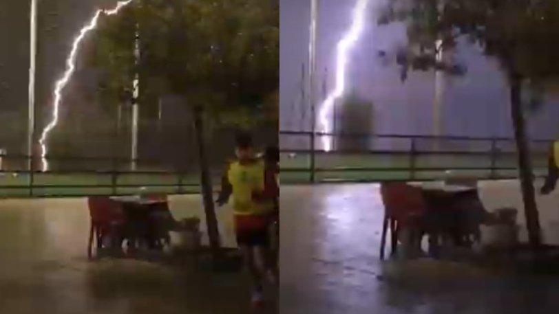 Παρ ολίγον τραγωδία: Η στιγμή που κεραυνός χτυπάει γήπεδο 5Χ5 και τα παιδιά τρέχουν να σωθούν (Video) - Media