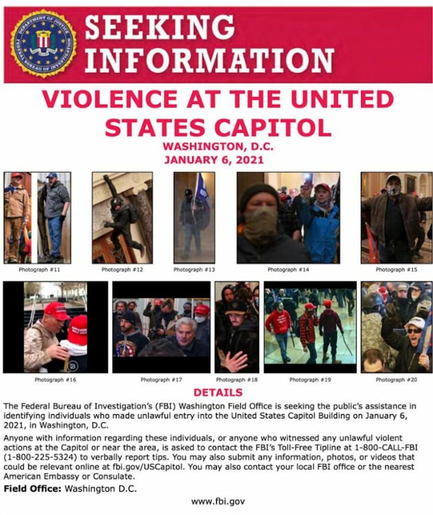 Το FBI επικήρυξε τους εισβολείς στο Καπιτώλιο - Τραγελαφικές στιγμές στα social media (Photos) - Media Gallery