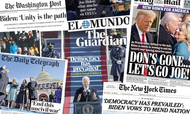Ορκωμοσία Μπάιντεν: Αποθεωτικά πρωτοσέλιδα του διεθνή Τύπου - «Η δημοκρατία επικράτησε» - Media