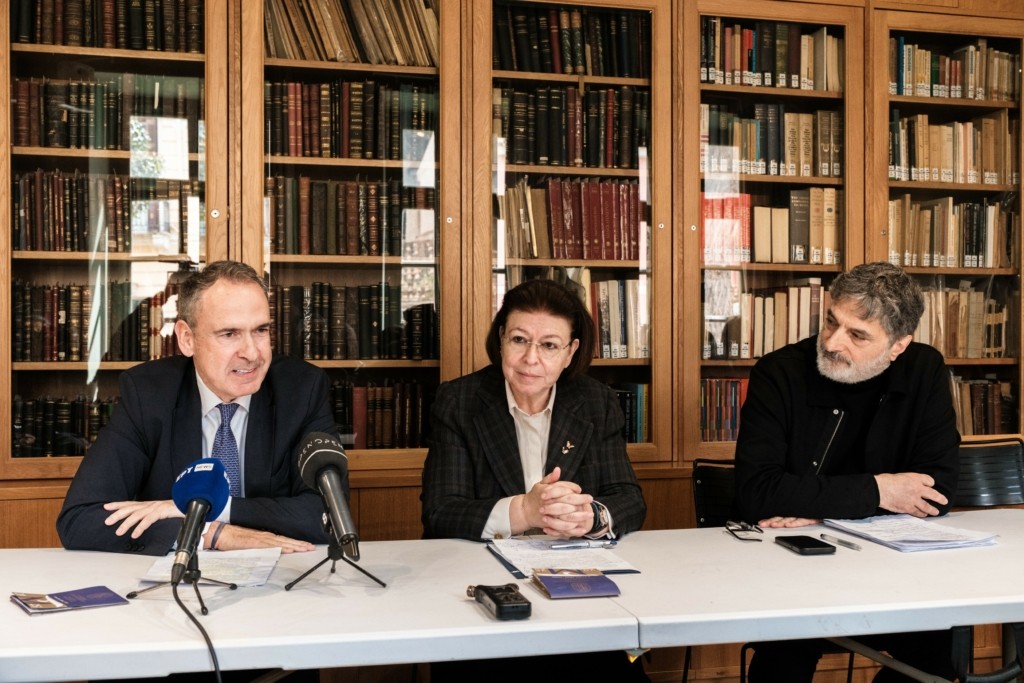 Συνέντευξη τύπου 3ο ΦΛΜ – Μ. Βλασταράκης, Λ. Μενδώνη, Γ. Κουμεντάκης – φωτό Γ. Αντώνογλου (2)