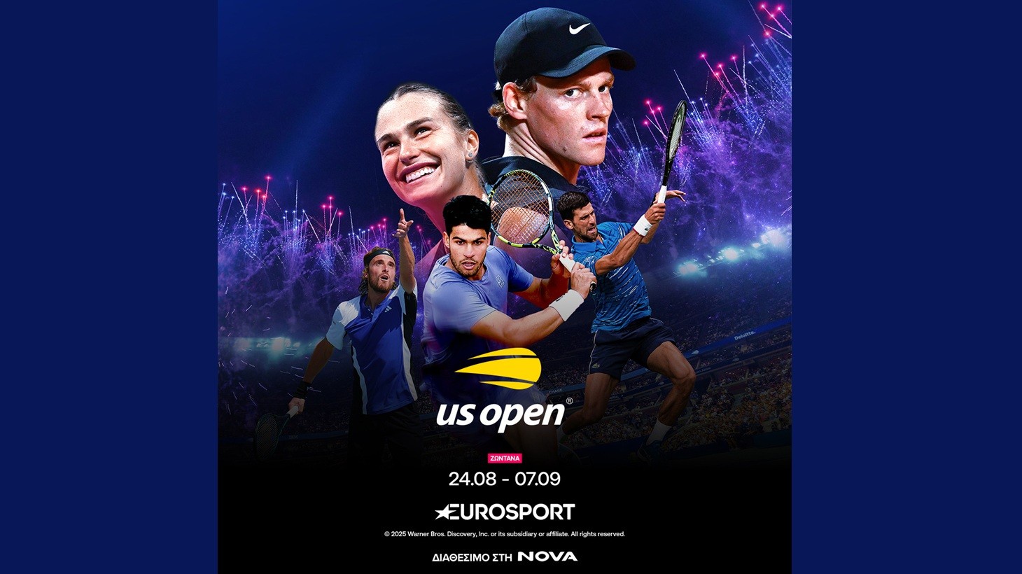 Odprto prvenstvo ZDA: Tsitsipas in Sakkari na Eurosportu in Nova