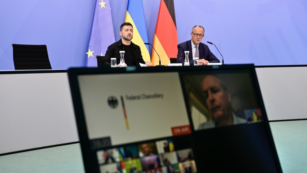 ukraine video meeting zelensky merz